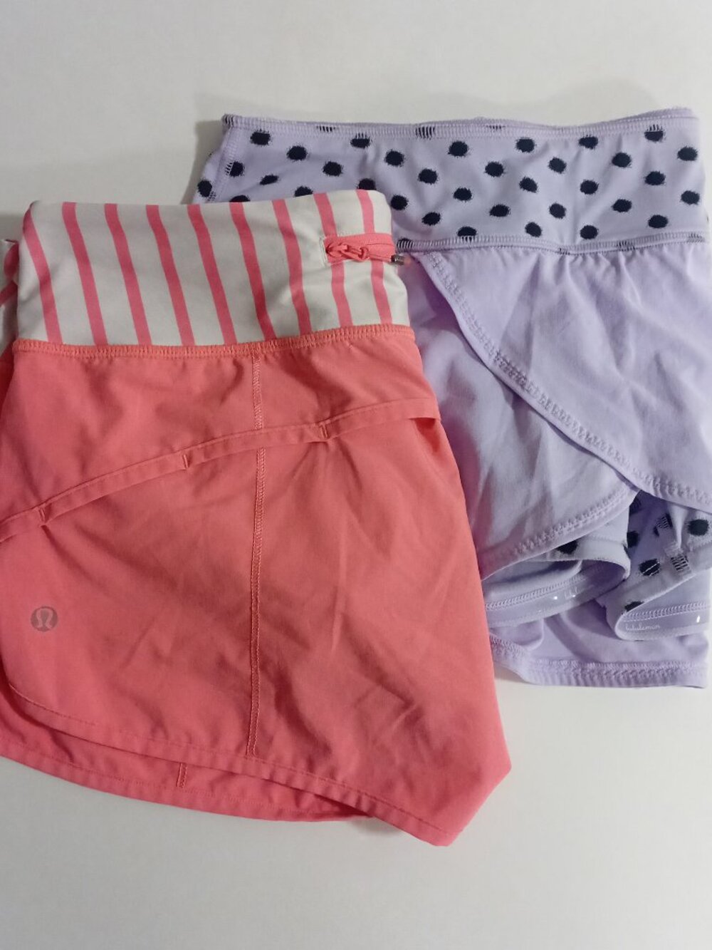 2 Lululemon High Noon Dot Lilac Run Speed 6 Small Short Skort Skirt Bundle